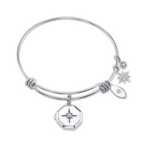 Wish Star Locket & CZ Bangle Charm Bracelet